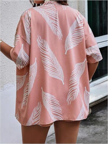 MakeMechic Women's Plus Size Size Boho Outfit Printed Open Front Kimono و Shorts in Saudi Arabia