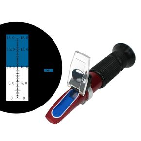 0 to 18% Brix Hand Held Rhino Refractometer with Automatic Temperature Compensation, with Low Sugar Fruits, Maple Sap, Vegetable Juice,Cutting Liquids Test