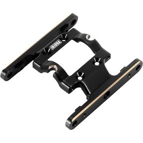 INJORA Brass Skid Plate - Black Coating Transmission Mount for 1/18 RC Crawler FCX18 (FCX18-05)