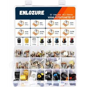 18 قيم 180 قطعة مقاوم متغير 6 مللي متر مجموعة متنوعة من الجهد 100 أوم-2 متر أوم RM065 مقاييس الجهد in Kuwait