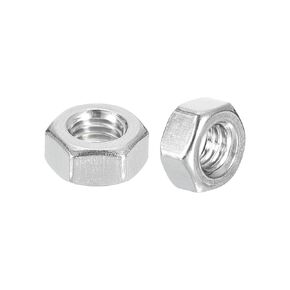 Hex Nuts (M10x1mm) 10Pcs, 304 Stainless Steel Metric Fine Thread Hexagon Nut Hardware - for DIY Home Repair Machinery, Silver