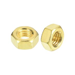 Hex Nuts (M8x1.25mm) 10Pcs, Brass Coarse Thread Hexagon Nut Hardware Machine Screw Nut - for DIY Home Repair Machinery