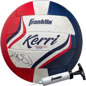 Franklin Sports Kerri Walsh Official Beach Volleyball - USA Colors Beach Volleyball - Official Size + Weight - Authentic Match Volleyball - Pump + Needle