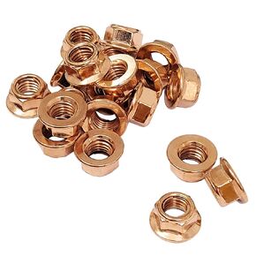 20 pcs Exhaust Manifold Nuts Head Stud Nut M10 Hex Copper Self Locking 183017377774 Compatible with BMW. Toyota Honda Accord Civic 90212-SA5-003