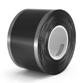LLPT Self Fusing Silicone Tape 1 Inch x 17 Feet Self Bonding Miracle Rubber Wrap Tape for Hose Emergency Repair Handlebar Barbell Pull Up Bar Dumbbell Tools Black (SF006)