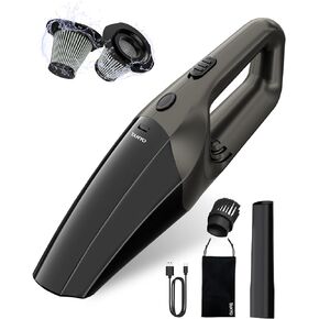 TANYO Handheld Car Vacuum Cordless, Portable Car Vacuum Cleaner with 120W Strong Suction Power and Stainless HEPA Filter, Rechargeable Mini Hand Held Vacuum Cleaner for Home, Office, Car, Pet, Dust