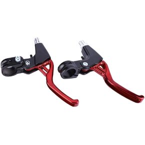 Bike Brake Level, 4 Colors Aluminium Alloy Bicycle Brake Level Handles for Mountain Bike Road Bike Folding Bike(Red)
