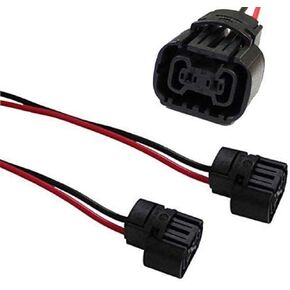 iJDMTOY 5202 2504 PS24W Bulbs Female Connector Wiring Pigtail Harnesses Compatible with Fog Lights/Daylight DRL Lights