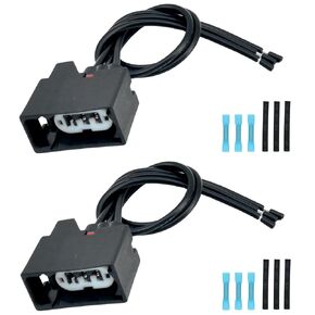 2pcs Front Turn Signal Light Connector Plug Harness Compatible with Jeep Wrangler JK 2007-2018 Replace 68065016AB
