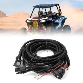 KEMIMOTO ATV/UTV Fan Override Switch Kit with Relay, LED Rocker Switch, Engine Cooling Wiring Accessories Compatible with Polaris RZR, Ranger, Can-Am X3, Maverick, Defender, Commander