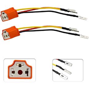 LivTee Ceramic H4 9003 HB2 Headlight Connector with 3 Adapter Wiring Harness Socket Wire for H4 Relay Harness, Headlights or Fog Lights, Fix Un-Standard H4 Plug Pins