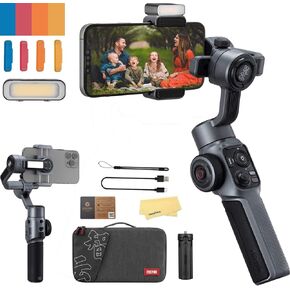 Zhiyun Smooth 5S Combo Zhiyun Smooth 5 نسخة مطورة مع مثبت انحراف مغناطيسي خفيف للهواتف الذكية، هاتف ثلاثي المحاور Gimbal لهاتف iPhone 14 13 12 11 Pro Max SE2 XS XR X 8 Plus الهاتف الخلوي Android in Saudi Arabia