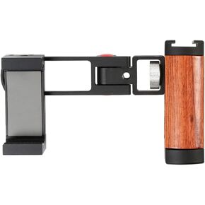 حامل مقبض كاميرا الهاتف مع مقبض خشبي، مقبض مثبت للهاتف المحمول للفيديو مع حذاء بارد للهواتف الذكية، مدونة فيديو لالتقاط الصور السيلفي ومقبض اليد، حامل للهواتف الذكية in Kuwait