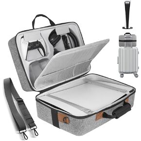 Hard Shell Carrying Case for PS5, Protective Travel Carry Case Fits Playstation 5 Console Controller, Carrying Case Travel Bag Storage for PS5 Disk Digital Edition, Headset, Games,Accessories in Kuwait