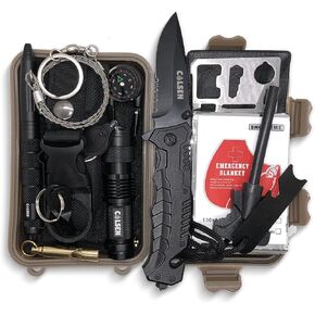 كولسن 13 في 1 مجموعة النجاة | الأدوات التكتيكية الخارجية الاحترافية | لوازم معدات الأدوات والعتاد | الملحقات الأساسية للمشي لمسافات طويلة والتخييم ومغامرات التسلق | هدايا له الزوج صديقها الرجال in Kuwait