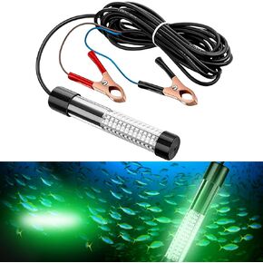 LED Night Fishing Light 12V 20W 108 LEDs IP68 Underwater Fishing Light, 1300 Lumens Green Submersible Fish Attracting Light with 5M Power Cord in Kuwait