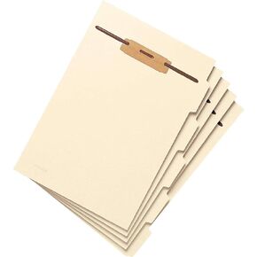 Smead Folder Divider with Fastener, Side 1/5-Cut Tab, Letter Size, Manila, 50 per Pack (35605)