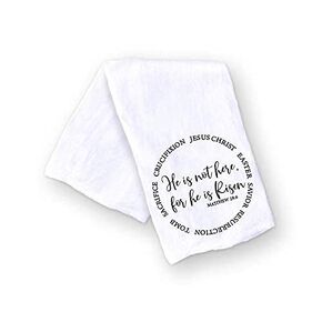 Handmade Happy Easter Kitchen Towels - 100% Cotton Pink Easter Bunny Dish Towels for Kitchen Bathroom - 28x28 Inch Cute Housewarming Hostess Gift Spring Cooking Party (Happy Easter)