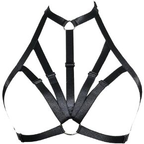 Hollow Out Harness Bra Body Elastic Rave Lingerie Gothic Strappy Cage Bra