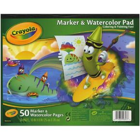 Crayola 99-3403 50 Sheets 10" X 8" Bright White Marker & Watercolor Pad