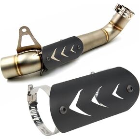Heat Shields Pipe Shield, Exhaust Muffler Pipe Protector Stainless Steel Heat Shield Cover Universal for Motorcycle(dark)