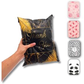 Poly Mailer Shipping Bags 10x13 Inch, 100 Pack, 5 design, 20 pcs of each,Delivery Bag Recyclable,Non-Padded Envelopes with Tamper Proof Self-Seal