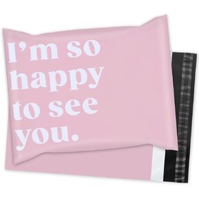 Whaline 100Pcs Blush Pink Poly Mailer 10 x 13 Inch Tear-Resistant Mailing Bags with Self-Seal Deliver Envelopes Waterproof Plastic Packaging Bags for Small Business Packing Moving