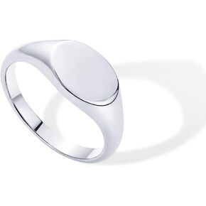 PAVOI 14K Gold Plated Pinky Signet Ring for Women | Lightweight Statement Bands | Chunky Signet Stackable Rings