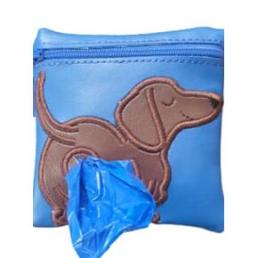 Vinyl Dog Poop Bag Holder, Dachshund Embroidered Zippered Pouch, Dog Walking Accessory, Perfect Gift for Dog Moms