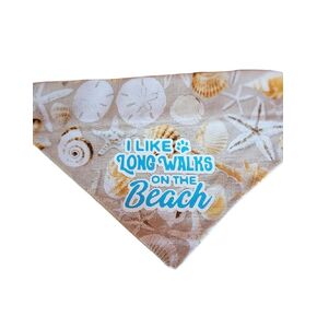 Long Walks on the Beach Over the Collar Dog Bandana That Slips onto Their Existing Collar Size (X-Small)