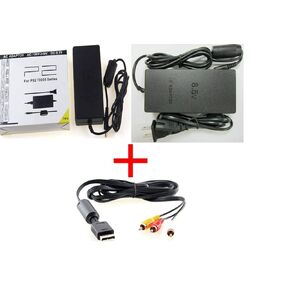 Video Game Accessories PS2 SLIM AC ADAPTER POWER CORD SUPPLY + AUDIO VIDEO AV CABLE By (Revolt Gamer)