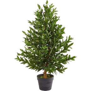 Nearly Natural 35-in. Olive Cone Topiary Artificial UV Resistant (Indoor/Outdoor) Silk Trees Green in Kuwait