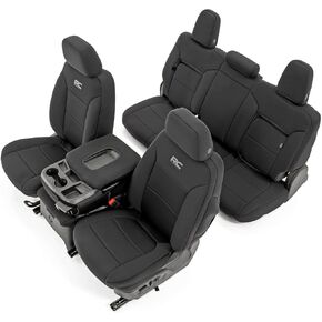 Rough Country Neoprene Seat Covers for 2019-2022 Chevy Silverado 1500-91037, Black
