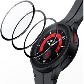 JETech Screen Protector for Samsung Galaxy Watch 5 Pro 45mm, Full Coverage Tempered Glass, HD Clear, 3 Pack