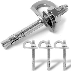 Climbing Holds Anchor Set - 3PCS - 12MM Bolt/30KN - Stainless Steel Bolt Hanger and Bolt Heavy Duty Climbing Holds Weight 3000KG for Indoor Outdoor Climb Train, High Worker, Mountaineering