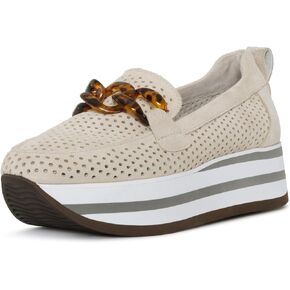 NYDJ Women's Fern Suede Sporty Loafer, Light Taupe, 8 in Kuwait