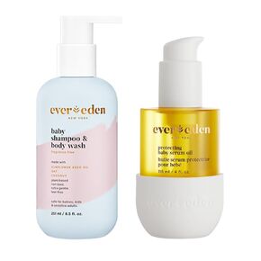 Evereden Baby Cradle Cap Bundle: Clean & Vegan Baby Cradle Cap Kit - Baby Cradle Cap Shampoo & Body Wash + Protecting Baby Cradle Cap Oil - Made for Newborns - Great for the Whole Family
