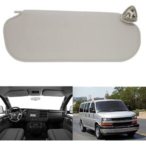 NHILES Driver Left Side Sun Visor Compatible with Chevrolet Express GMC Savana 1500 2500 3500 4500 1999-2019 Replaces# 84054688 84054695 Beige