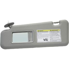 Left Driver Side Sun Visor Replacement for Toyota Highlander 2008 2009 2010 2011 2012 2013 with Light 74320-48500-B0 (Beige)