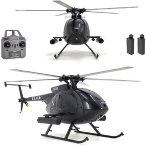 Matte Black MD500 Remote Control Helicopter Aircraft 2Battery 4CH RC Heli Reconnaissance Model Fall Resistant Maintain Altitude Hover RTF 335MM