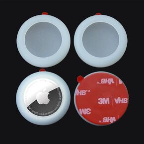 Airtag Case with 3M Strong Sticker,4 Pack Air Tag Protective Case,Silicone Case for Apple AirTags for Sticking On TV Remote AirTag ipad Luggage Laptop Bike