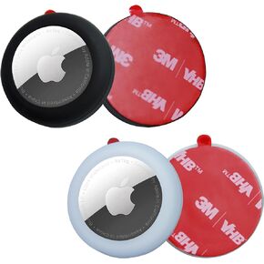 Airtag Case with 3M Strong Sticker,4 Pack Air Tag Protective Case,Silicone Case for Apple AirTags for Sticking On TV Remote AirTag ipad Luggage Laptop Bike