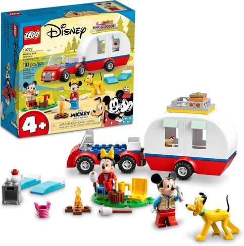 LEGO Disney Mickey Mouse and Minnie Mouse's Camping Trip 10777 Building Toy with Camper Van, Car & Pluto Figure, for Kids 4 Plus Years Old in Saudi Arabia