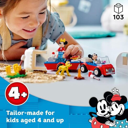 LEGO Disney Mickey Mouse and Minnie Mouse's Camping Trip 10777 Building Toy with Camper Van, Car & Pluto Figure, for Kids 4 Plus Years Old in Saudi Arabia