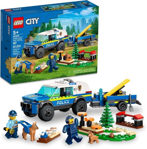 LEGO City Mobile Police Dog Training 60369, SUV Toy Car with Trailer, Obstacle Course and Puppy Figures, Animal Playset for Boys and Girls Ages 5 Plus in Saudi Arabia