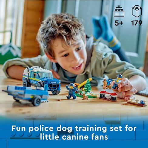LEGO City Mobile Police Dog Training 60369, SUV Toy Car with Trailer, Obstacle Course and Puppy Figures, Animal Playset for Boys and Girls Ages 5 Plus in Saudi Arabia