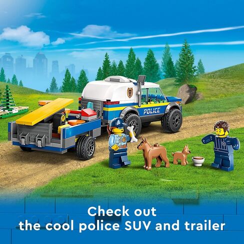LEGO City Mobile Police Dog Training 60369, SUV Toy Car with Trailer, Obstacle Course and Puppy Figures, Animal Playset for Boys and Girls Ages 5 Plus in Saudi Arabia