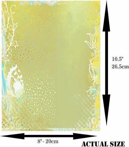 Shabby Blender Mulberry Rice Paper, 8 x 10.5 inch - 6 Unique Printed Mulberry Paper Pages 30gsm Overlay Visible Fibres for Decoupage Crafts Mixed Media Collage Art in Saudi Arabia
