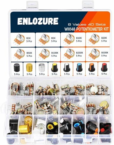 18 قيم 180 قطعة مقاوم متغير 6 مللي متر مجموعة متنوعة من الجهد 100 أوم-2 متر أوم RM065 مقاييس الجهد in Kuwait