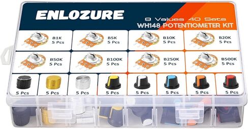 18 قيم 180 قطعة مقاوم متغير 6 مللي متر مجموعة متنوعة من الجهد 100 أوم-2 متر أوم RM065 مقاييس الجهد in Kuwait